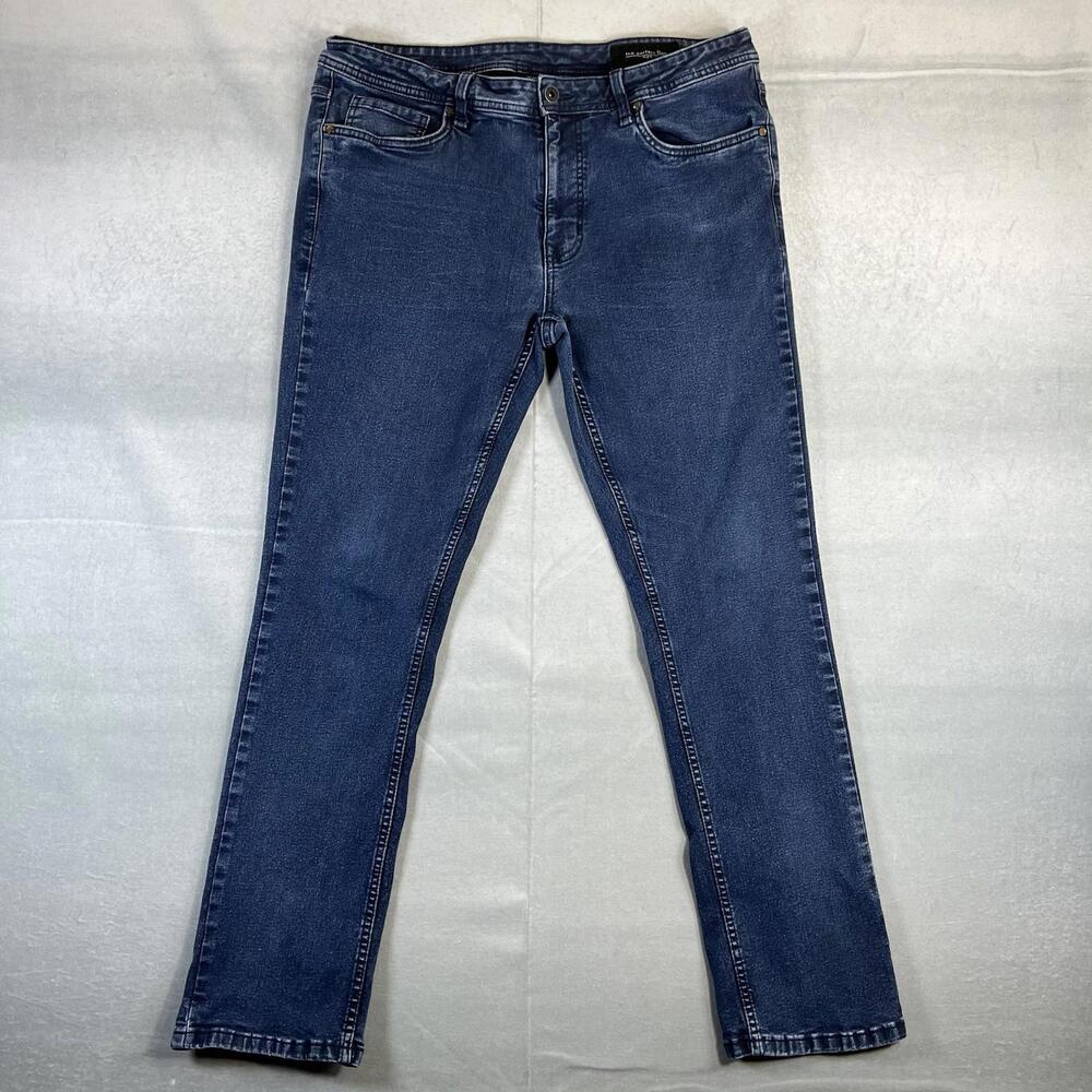 The Perfect Jean NYC Dark Wash Blue Jeans Size 36x32 Stretch Slim Fit